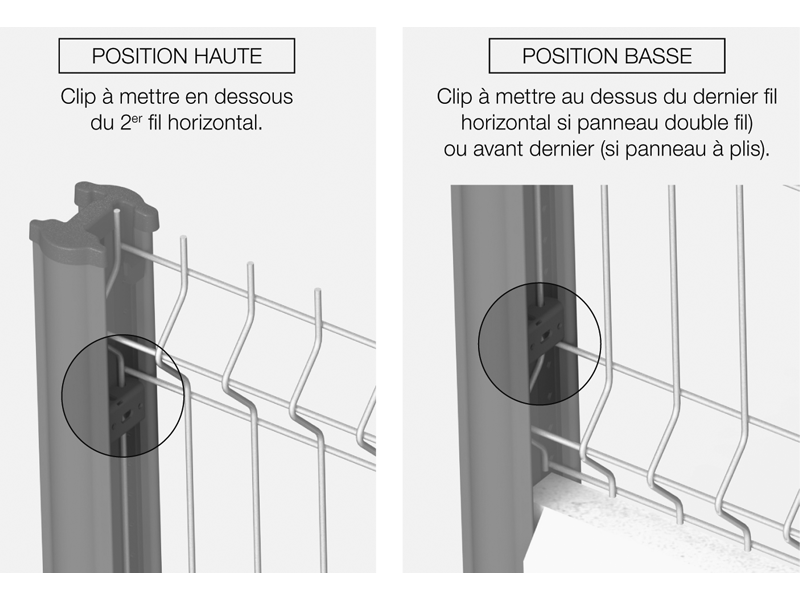 Clip acier Vert pour poteau GIGA - Zoom2