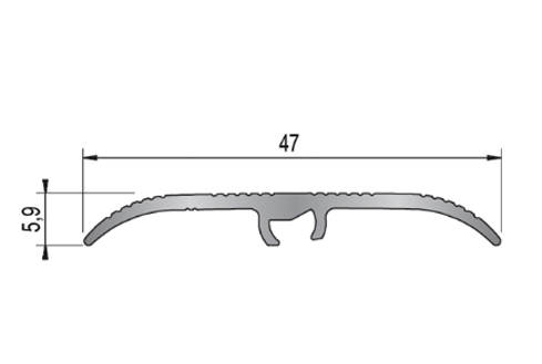 Seuil multi-niveaux HARMONY alu naturel strié - 47mm 93cm - 7130020 - Zoom2