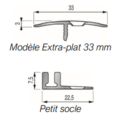 Seuil extra plat TECNIS alu naturel - 33mmx93cm - Zoom2