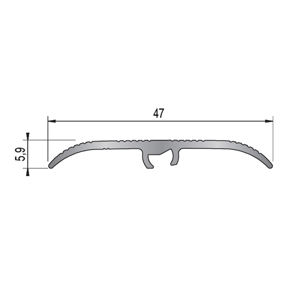 Seuil multi-niveaux HARMONY titane strié - 47mmx93cm - Zoom2