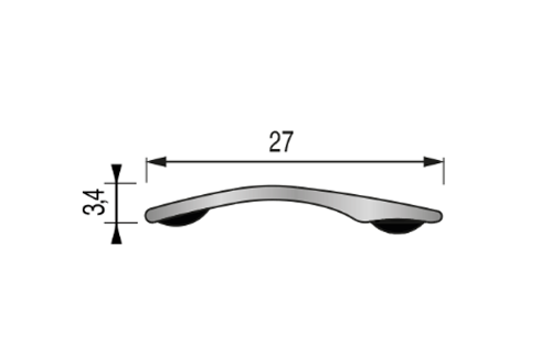 Seuil alu PRESTO Premium chataignier - 27mm 93cm - adhésif Butyle - 643325D - Zoom2