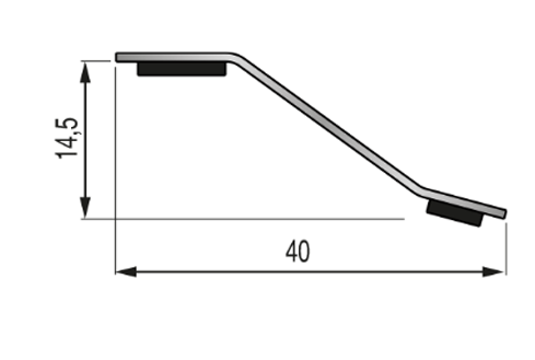 Seuil inox PRESTO multi-niveaux - 40mm 93cm - adhésif Butyle - 6458020 - Zoom2