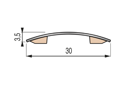 Seuil extra-plat PRESTO inox brillant adhésif - 30mm 93cm - 6411020 - Zoom2