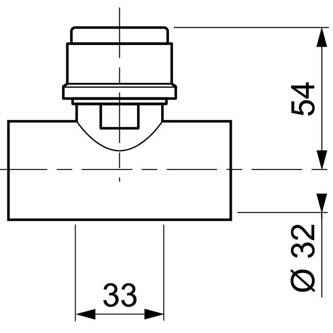 Té anti-vide PVC Ø32mm - Zoom2