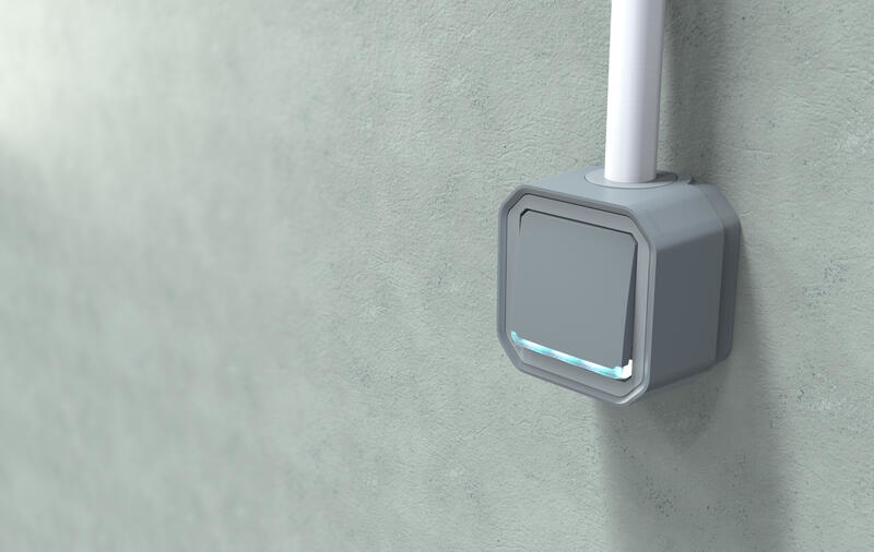 Va-et-vient à voyant PLEXO gris IP55 - Zoom2