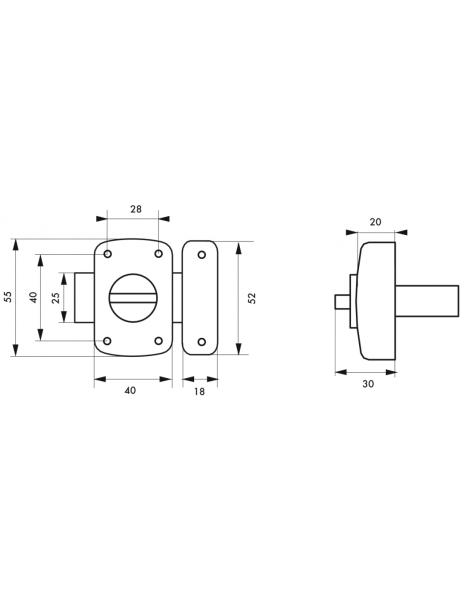 Verrou automatique ALOUETTE 40mm pour meubles - Zoom2