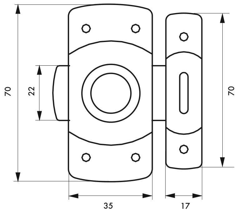 Verrou de meuble blanc 35mm - Zoom2