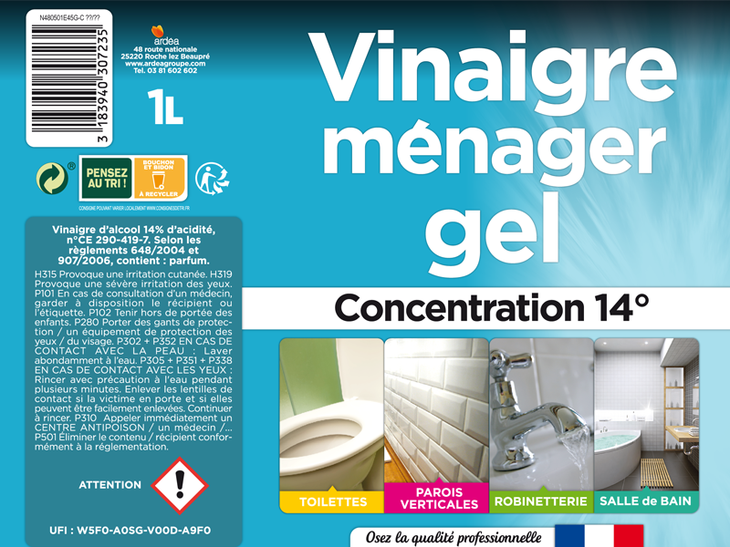 Vinaigre ménager gel 14° 1L - Zoom2