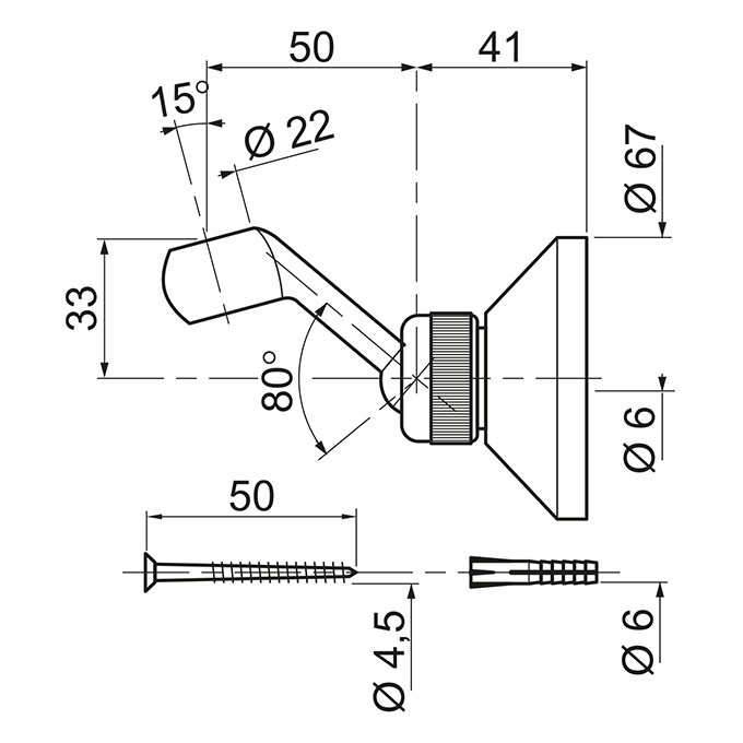 Support douchette à rotule - Zoom2