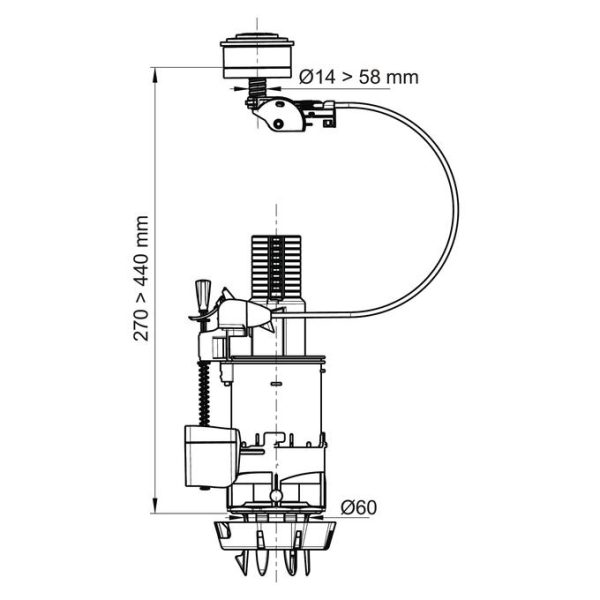Mécanisme WC EASY double chasse 3/6 L à câble - Zoom3