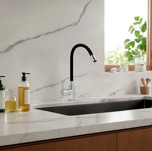 Mitigeur évier ILO à mémoire de forme Noir et Chromé - 4059385 - Zoom3