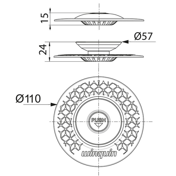 Bouchon universel UPPY Ø110mm - blanc - Zoom3