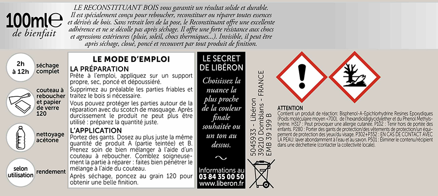 Reconstituant bois 2x100ml naturel-101319 - Zoom3