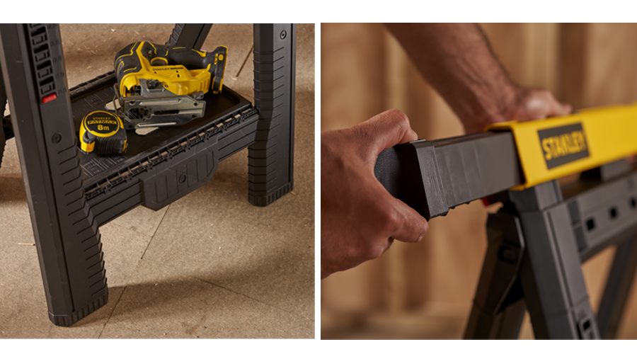 Lot 2 tréteaux pliables téléscopiques STANLEY 71,4x15x79cm - Zoom3