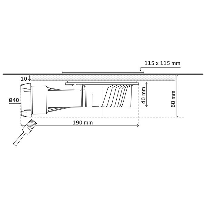 Bonde de douche à chaper SLIM ultra compacte - Zoom3