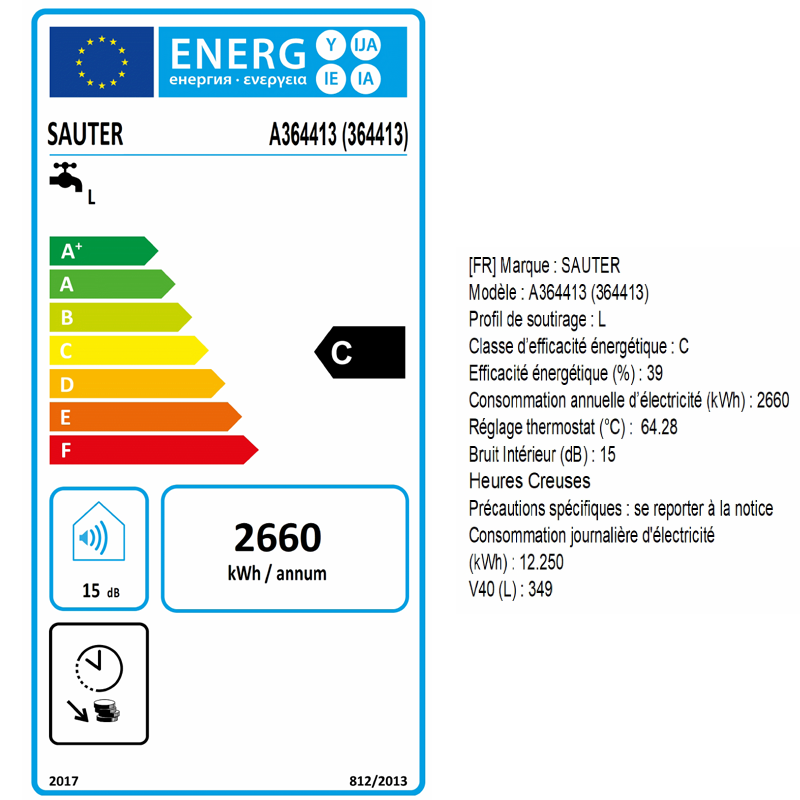 Chauffe-eau Vertical 200L stéatite BAJAWA SAUTER - Zoom3
