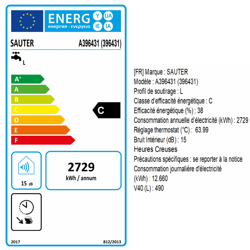 Chauffe-eau Vertical sur socle 300L stéatite BAJAWA SAUTER - Zoom3