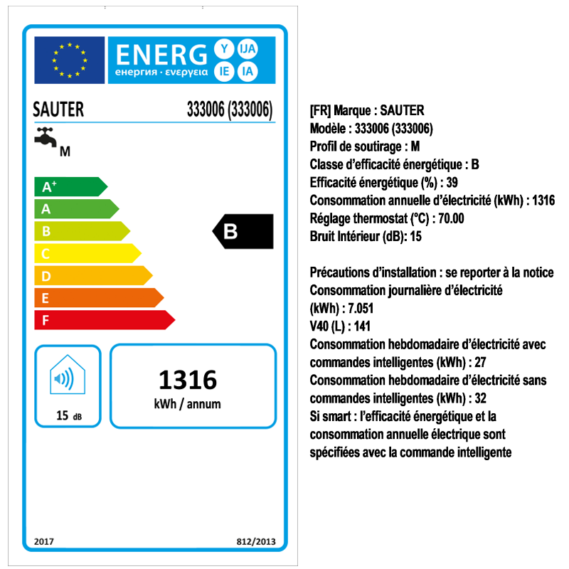 Chauffe-eau plat 80L TOYAKO SAUTER - Zoom3