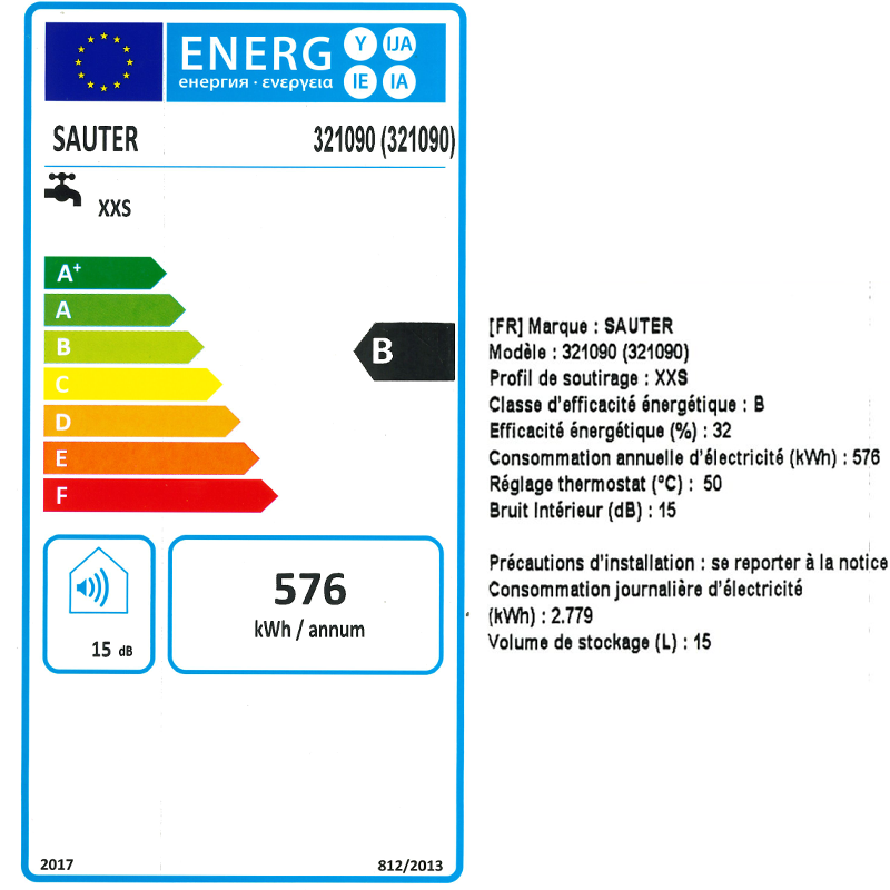 Chauffe-eau 15L sous évier LIQUINE SAUTER - Zoom3