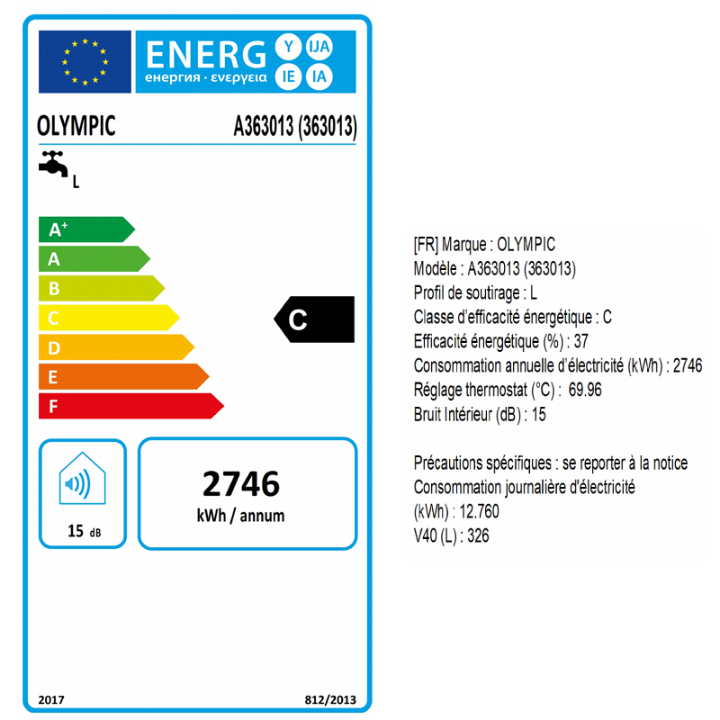 Chauffe-eau Horizontal 200L OLYMPIC - Zoom3