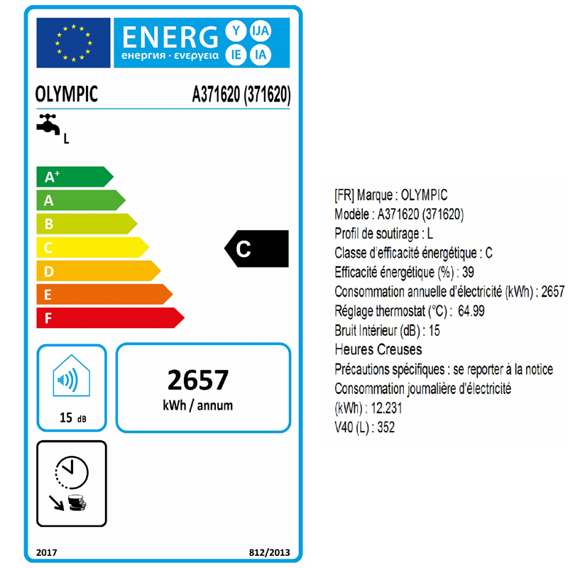 Chauffe-eau Vertical 200L OLYMPIC - Zoom3