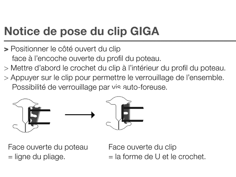 Clip acier Vert pour poteau GIGA - Zoom3