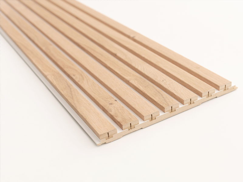 Lot 2 panneaux décoratifs Pepper oak sur fond blanc - lattes MDF - px 2m50x0m28 ép.20mm soit 0,70m²/px - Zoom3