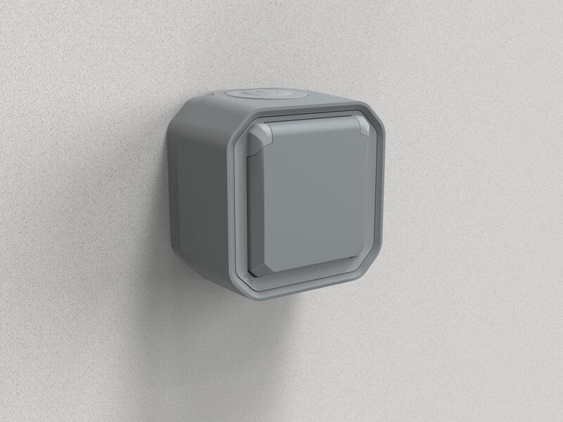Prise 2P+T PLEXO gris IP55 - Zoom3