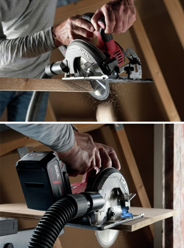 Scie Circulaire 20V SKIL coupe 61mm Brushless - corps nu sans batterie  FDS chargeur - SW1E3550CA - 1 lame carbure - Zoom3