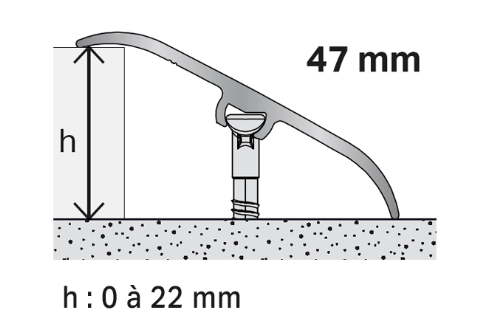 Seuil multi-niveaux HARMONY alu naturel strié - 47mm 93cm - 7130020 - Zoom3