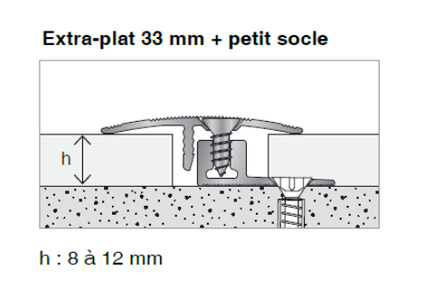 Seuil extra plat TECNIS alu naturel - 33mmx93cm - Zoom3