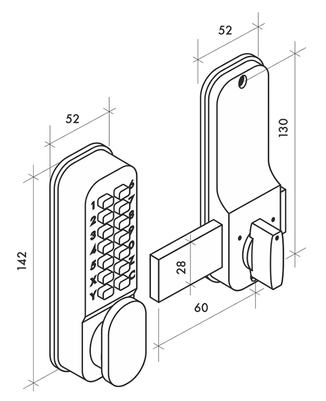 Verrou à combinaison mécanique - Zoom3